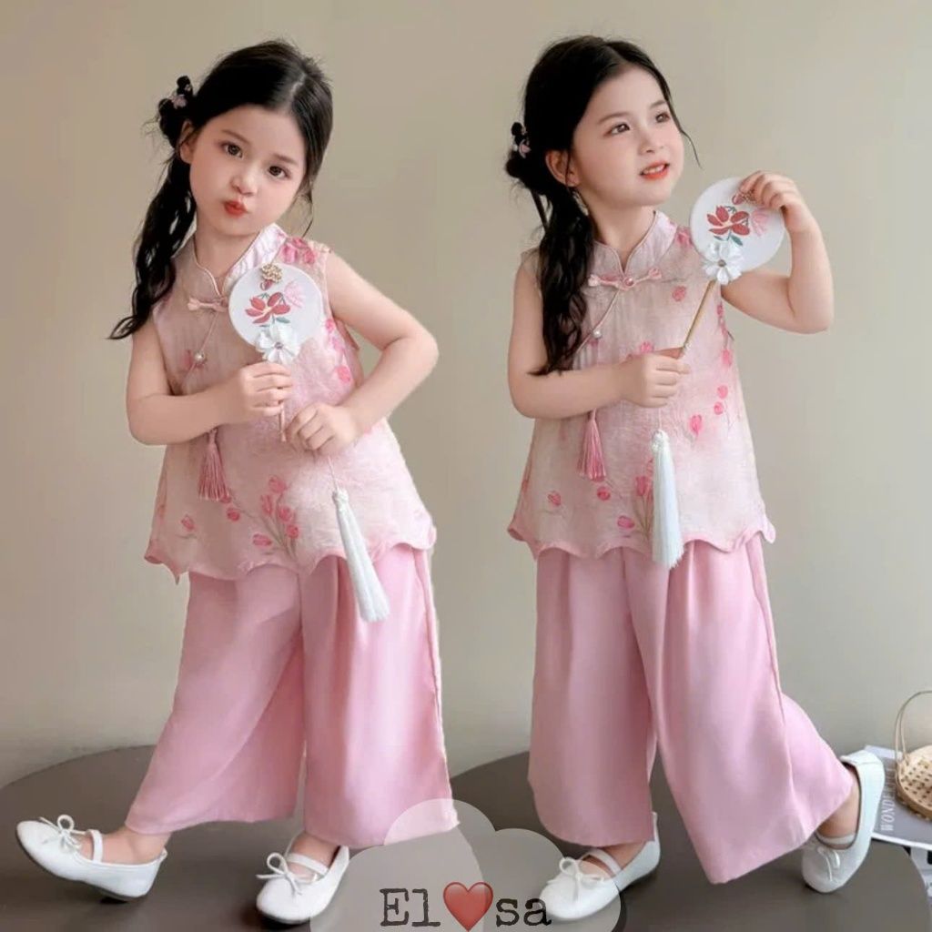 Quần áo bé gái – BỘ TƠ LỤA SIÊU XINH CHO BÉ 1-8 Tuổi