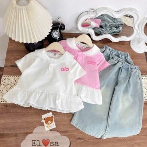 Quần áo bé gái - SET BÒ ALO CHO BÉ siêu xinh cho bé 1-8 Tuổi